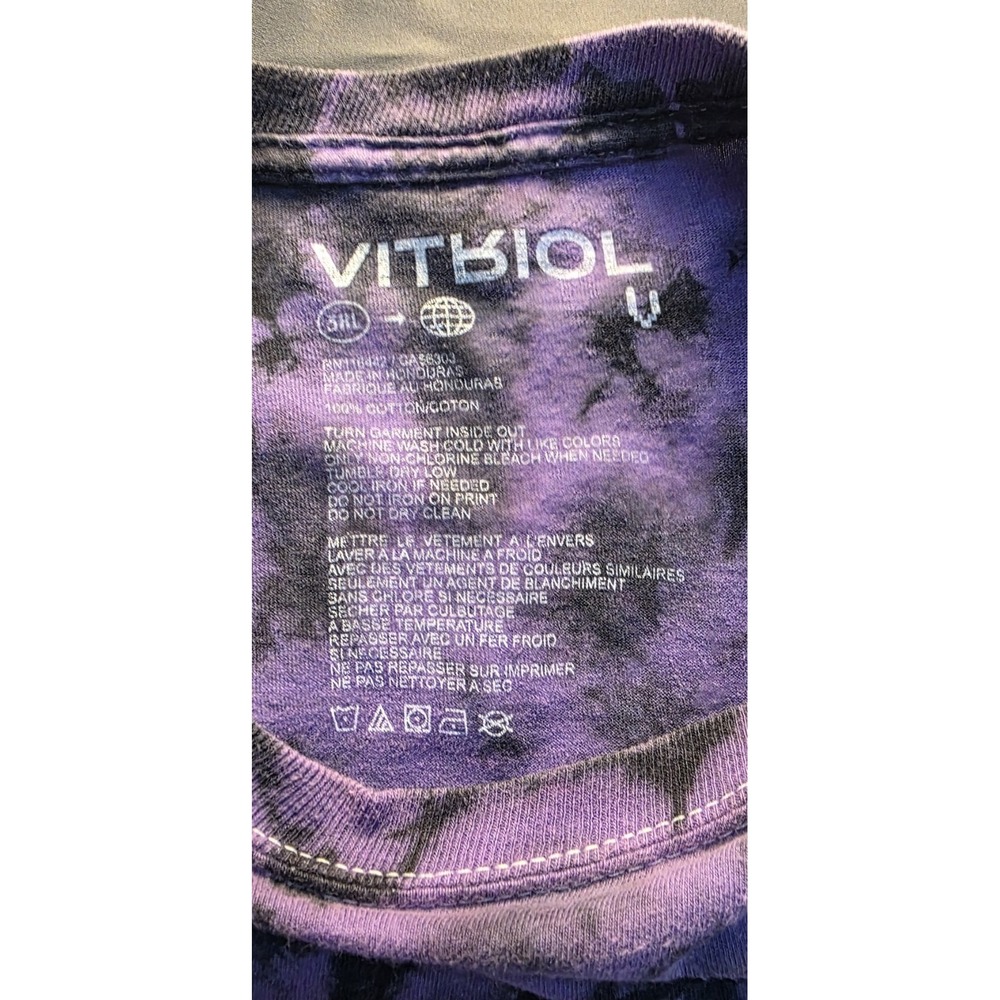 Vitriol T Shirt Mens 3XL Purple Acid Wash Chaos Mayhem Graphic Gothic Skater - Picture 5 of 8